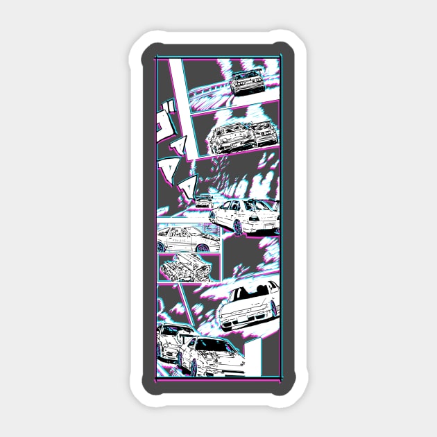 JDM Touge Manga 3D Sticker by MikeyBeRotten